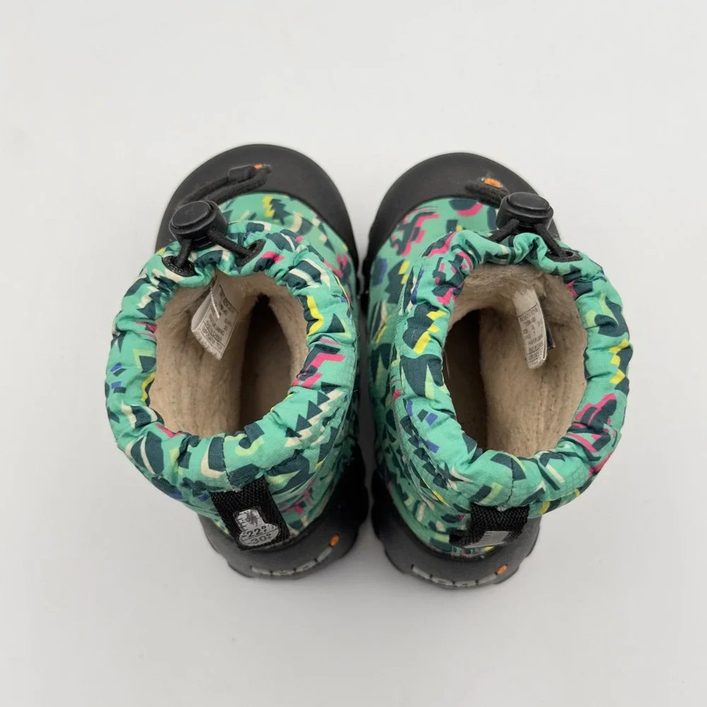 Bogs BMOC Snow Adventure‎ Kids Teal Geometric Waterproof Winter Boots Size 7